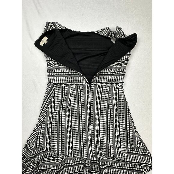 LOFT Outlet Petite Womens Black And White size 6P‎ Woven Pattern Dress - Picture 14 of 14
